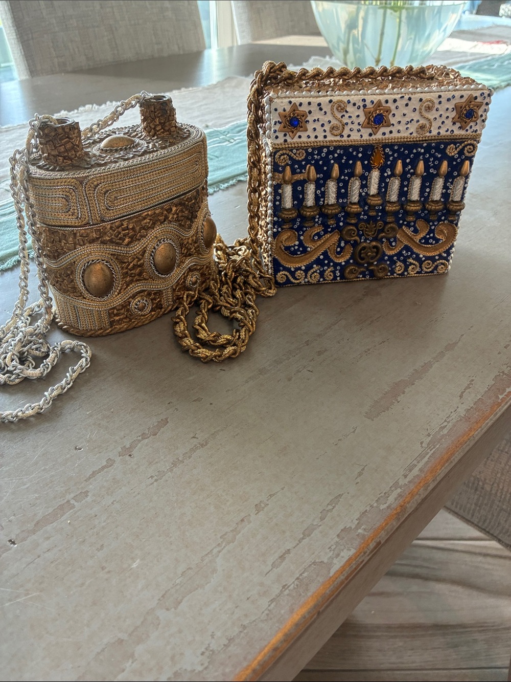 Mary Frances Gold and Navy Embellished Mini Crossbody Set